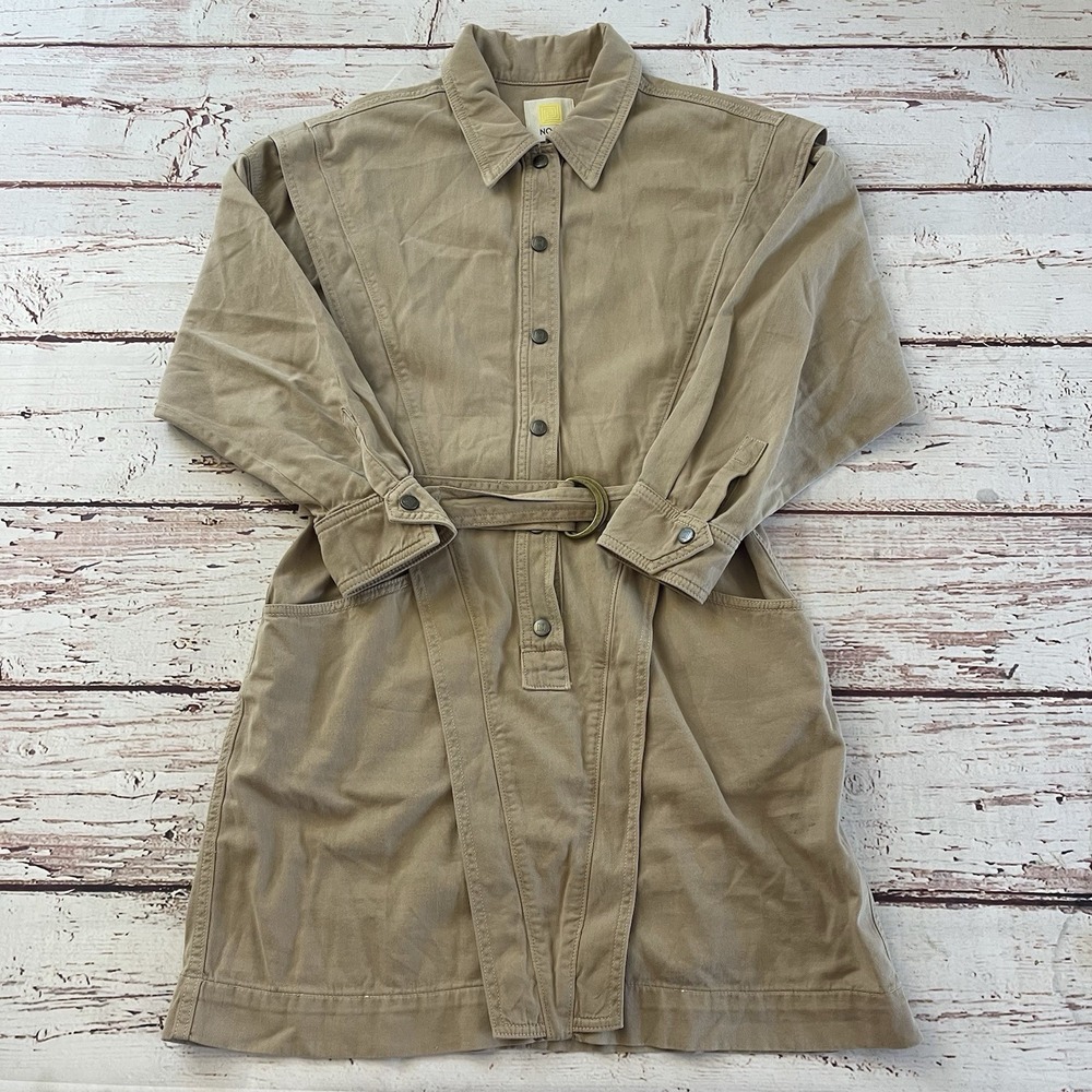Noam Dress Womens Medium Dune Khaki Jeanne Mini Belted Utility Western Neutral
